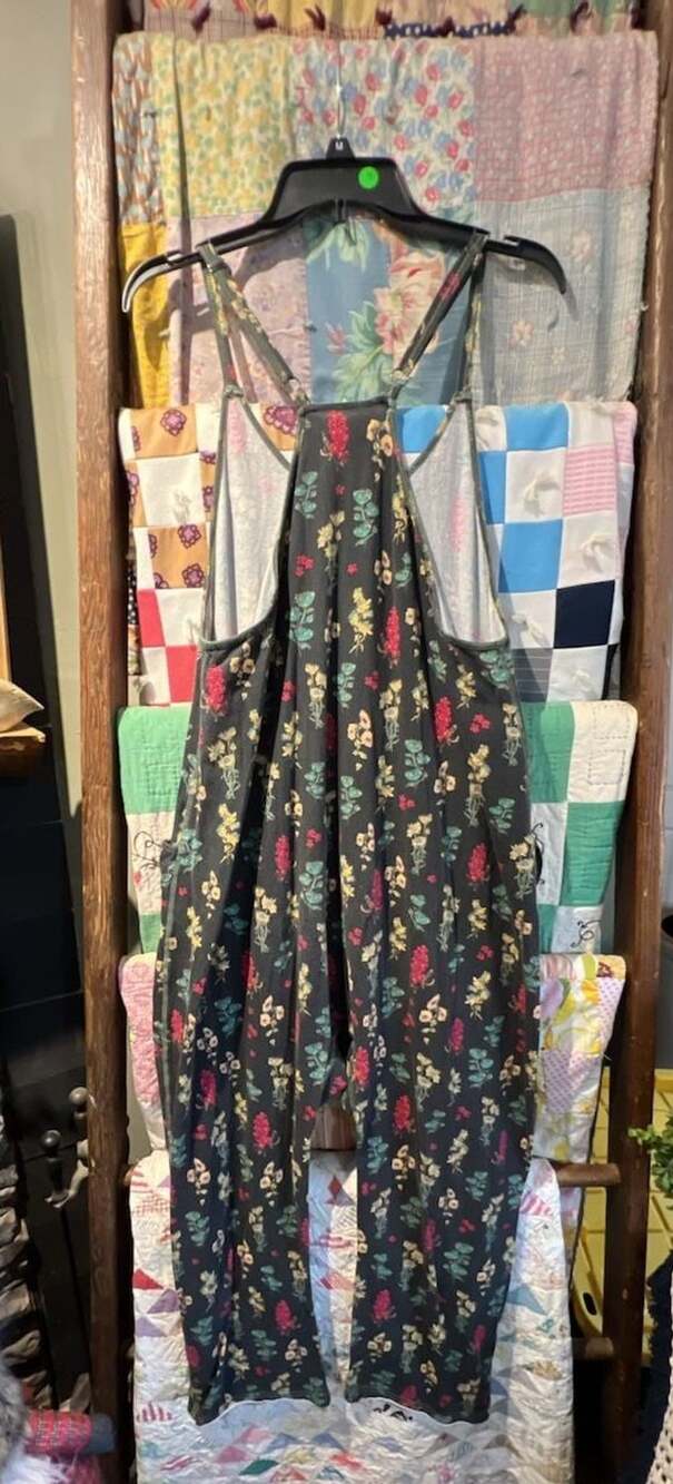 Natural Life Floral Print Washed Terry Jumpsuit L - Picture 4 of 4